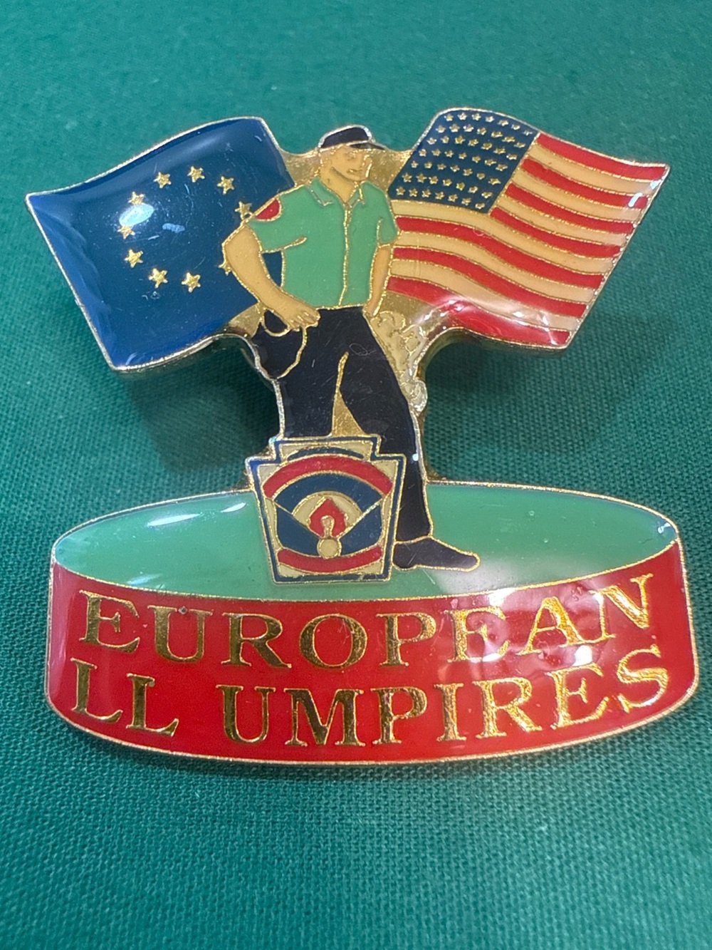 Commemorative Enamel Lapel Pin For European Little League Umpires. 74D